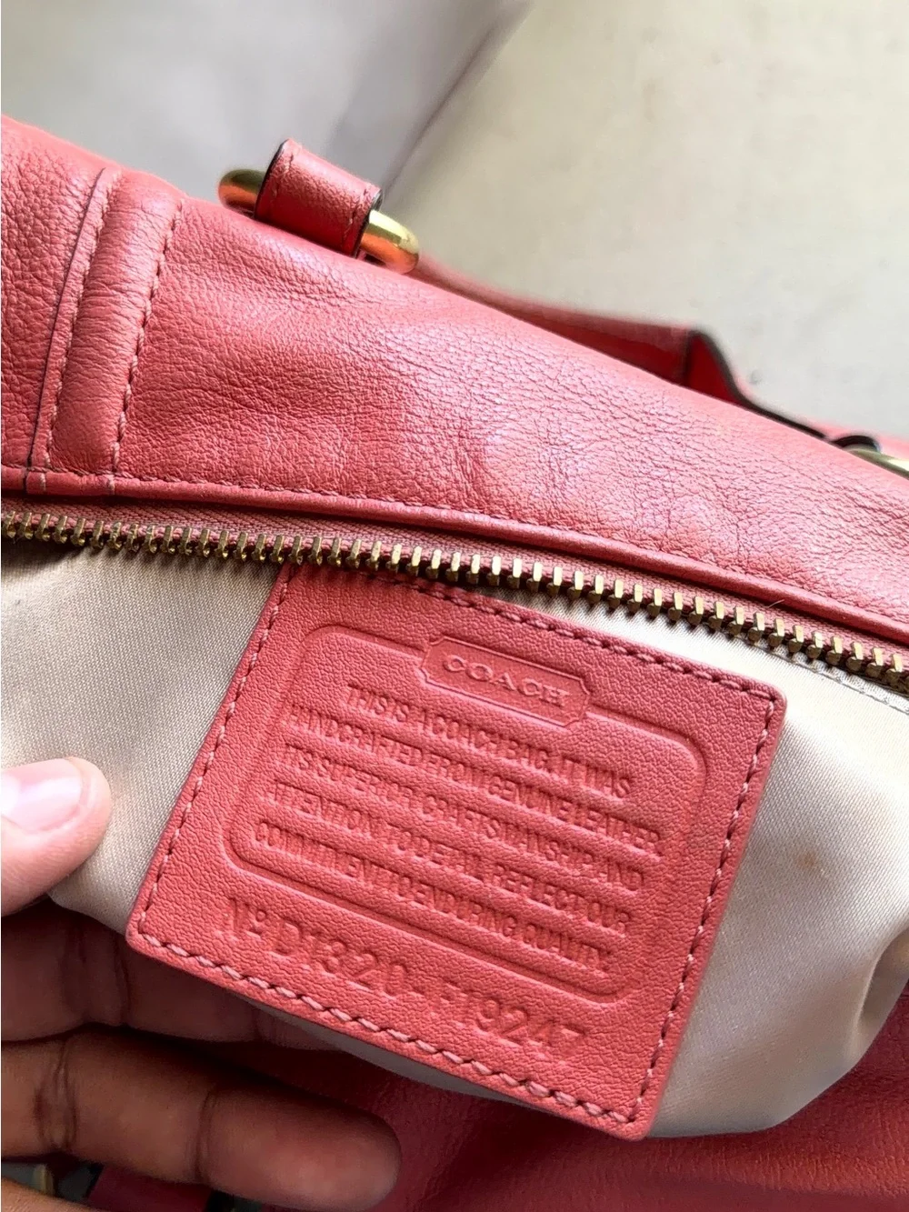 Coach Red Leather Satchel with Gold Hardware